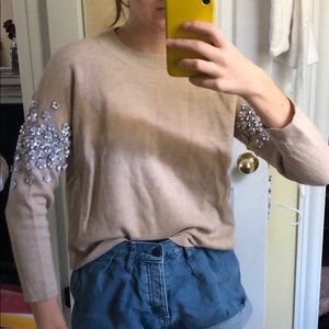 J.Crew sweater with hand sewn appliqué details